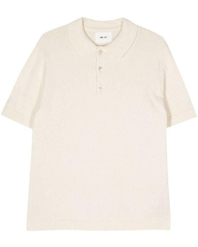 NN07 Randy Knitted Polo Shirt - White