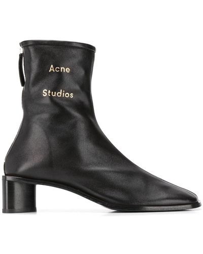 Acne Studios Bertine Leren Enkellaarzen - Zwart