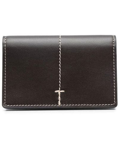 Tod's Stitch-detail Leather Wallet - Gray