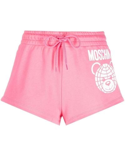 Moschino Shorts con logo estampado - Rosa