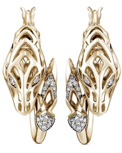 John Hardy 14kt Yellow Gold Naga Hoop Earrings - Metallic