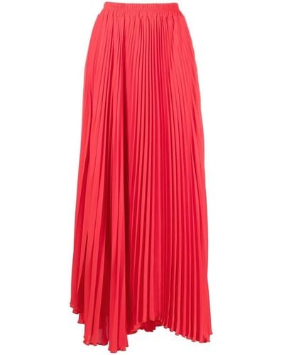 Styland Pleated Maxi Skirt - Red