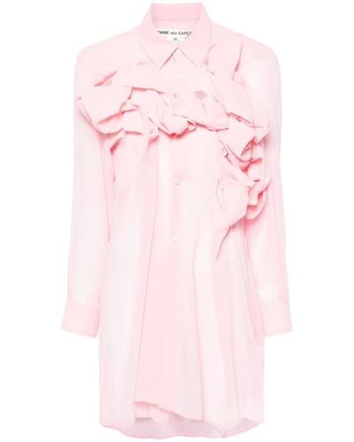 Comme des Garçons Blouse volantée à détails de découpes - Rose