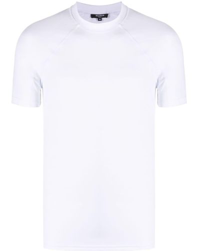 Balmain T-Shirt mit Stehkragen - Weiß