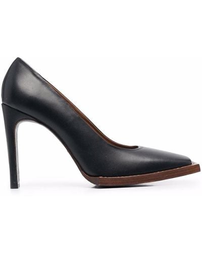 Ami Paris 110mm Square-toe Court Shoes - Black