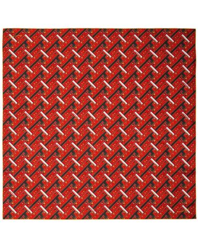 Burberry Bus-print Silk Scarf - Red