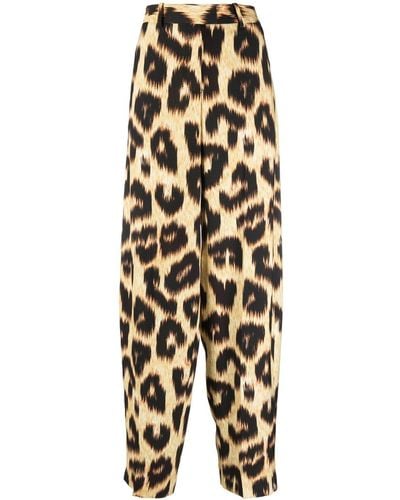 The Attico Pantalon Jagger à imprimé léopard - Marron