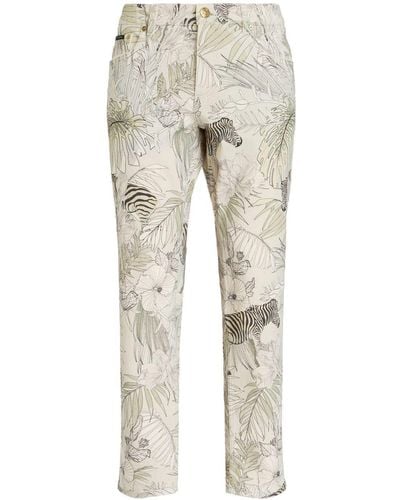 Etro Gerade Jeans mit Zebra-Print - Natur