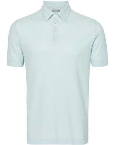 Zanone Short-sleeve Cotton Polo Shirt - Blue