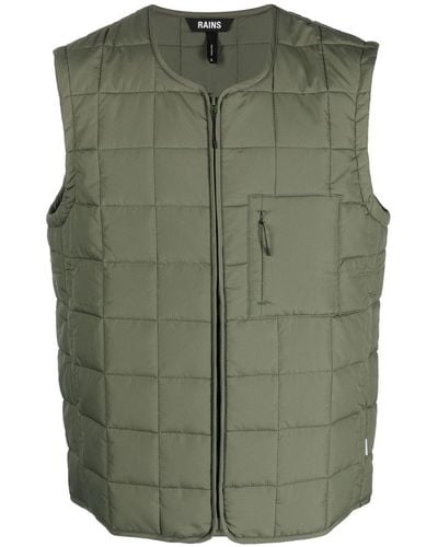 Rains Quilted Utility Gilet - Green