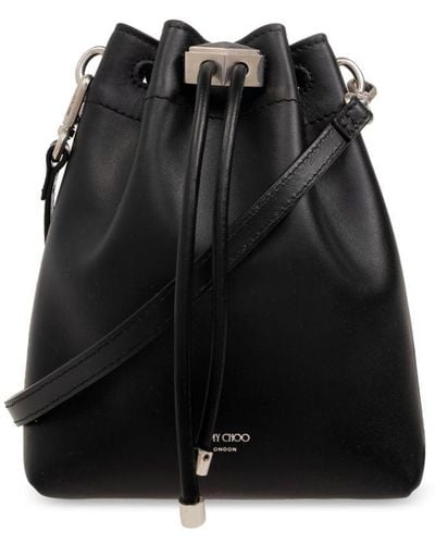 Jimmy Choo Mini Cinch Leather Bucket Bag - Black