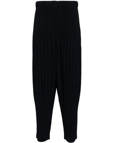 Homme Plissé Issey Miyake Pleated Tapered Trousers - Black