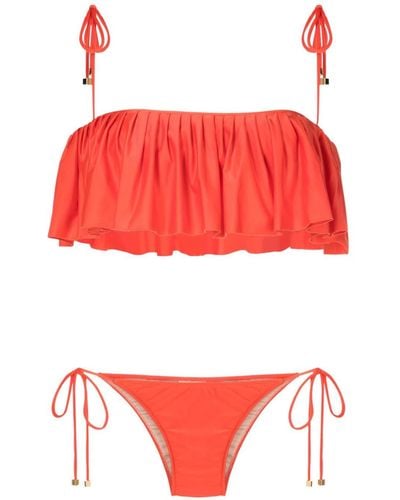 Adriana Degreas Bikini con detalle de volantes - Rojo