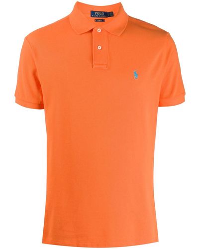 Polo Ralph Lauren Cotton Polo Shirt With Embroidered Logo - Orange
