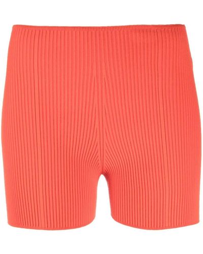 Aeron Ribgebreide Shorts - Rood