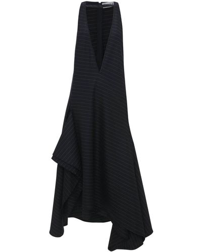 JW Anderson Vestido midi con cuello en V - Negro