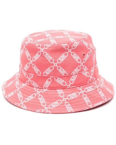 Michael Kors Logo-jacquard Twill Bucket Hat - Pink