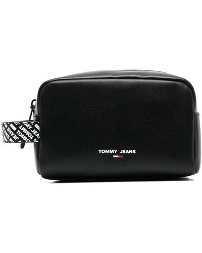Tommy Hilfiger Logo Zipped Wash Bag - Black
