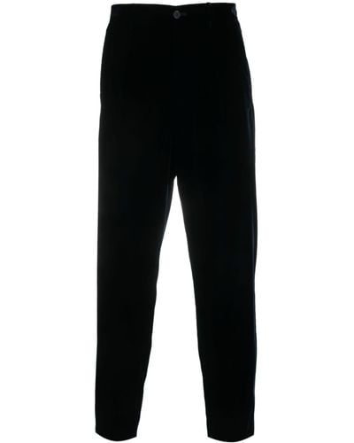 Giorgio Armani Straight-leg Velvet Trousers - Black
