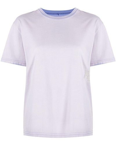 Alexander Wang T-shirt girocollo con logo goffrato - Viola