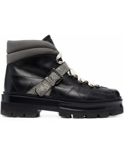 Bally Lace-up Leather Boots - Black