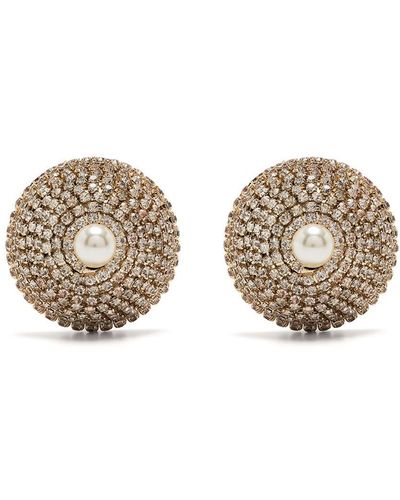 Anton Heunis Pendientes con aplique de cristales y perlas - Metálico