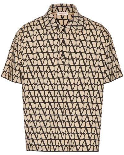 Valentino Garavani Toile Iconographe Cotton Polo Shirt - Natural