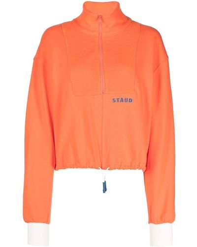 STAUD Embroidered-logo Sweatshirt - Orange
