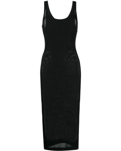 Cynthia Rowley Knitted Round-neck Midi Dress - Black