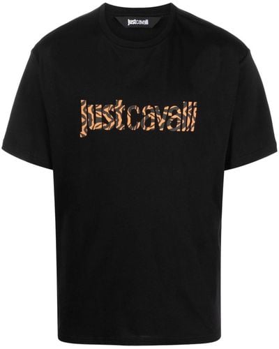 Just Cavalli T-shirt Met Logoprint - Zwart