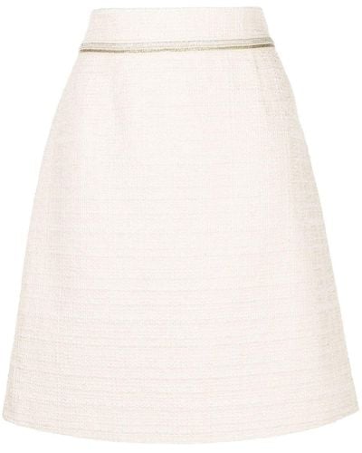 Paule Ka Tweed A-line Skirt - White