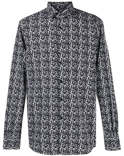 Karl Lagerfeld Abstract-pattern Cotton Shirt - Gray