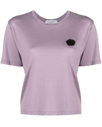 Viktor & Rolf Couture Bow Cropped T-shirt - Purple