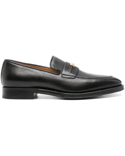 Bally Plume Leather Loafers - Black