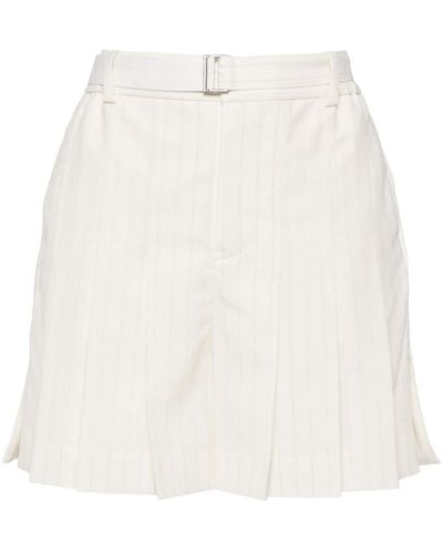 Sacai Pinstripe Pleated Tailored Shorts - White