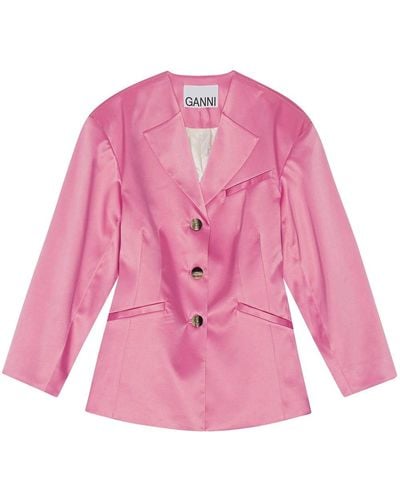 Ganni Blazer monopetto - Rosa