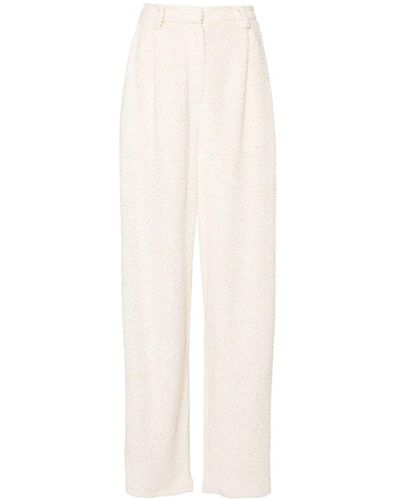 Magda Butrym Pantalones rectos de bouclé - Blanco