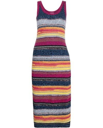 Chloé Striped Knitted Midi Dress - Blue