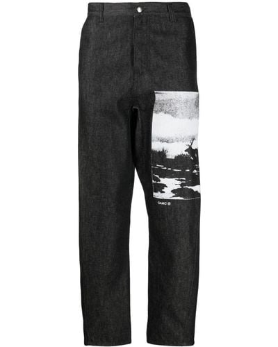 OAMC Pantalones con estampado gráfico - Negro