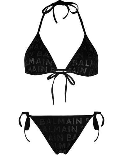 Balmain Logo-print Bikini - Black