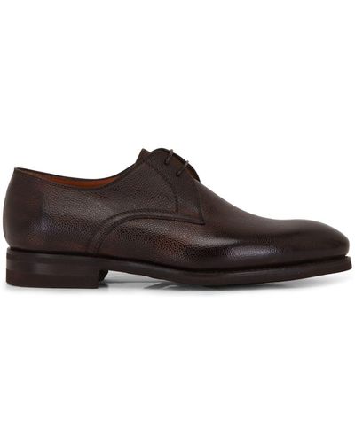 Bontoni Almond-toe Leather Derby Shoes - Brown