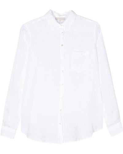 Antonelli Bombay Popeline-Hemd aus Leinen - Weiß