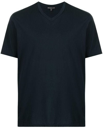 James Perse Camiseta con cuello en V - Azul