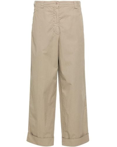 Dries Van Noten Cuffed Cotton Pants - Natural