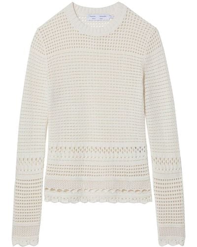 Proenza Schouler Pointelle-knit Long-sleeved Top - Natural