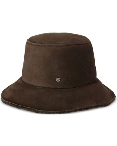 Maison Michel Fredo Sheepskin Bucket Hat - Brown
