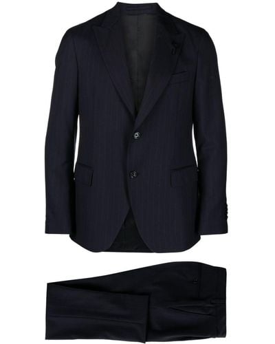 Lardini Pinstripe-pattern Single-breasted Suit - Blue