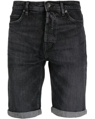 HUGO Short en jean à patch logo - Gris