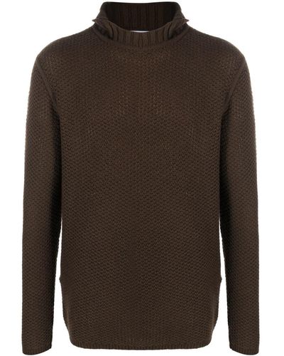 Ferragamo Rear Bib-collar Knit Sweater - Brown