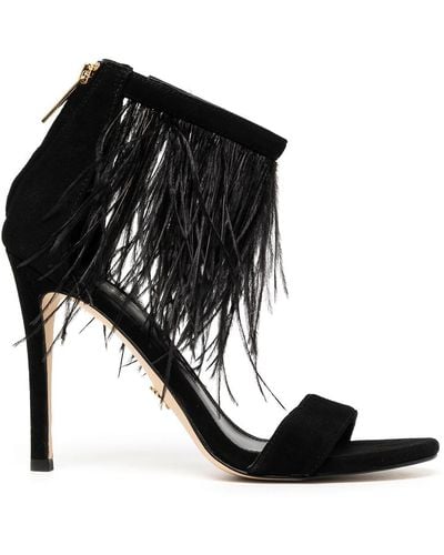 Michael Kors Meena 110mm Feather-embellished Sandals - Black